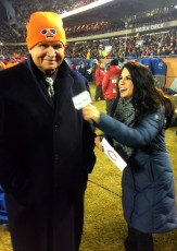 Interviewing Hall of Famer Mike Ditka on the sidelines